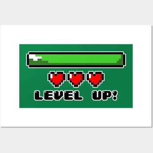 level up pixels Posters and Art